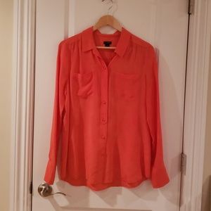 100% silk button down